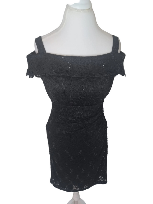R&M Richards Black Lace Dress (Size 14)