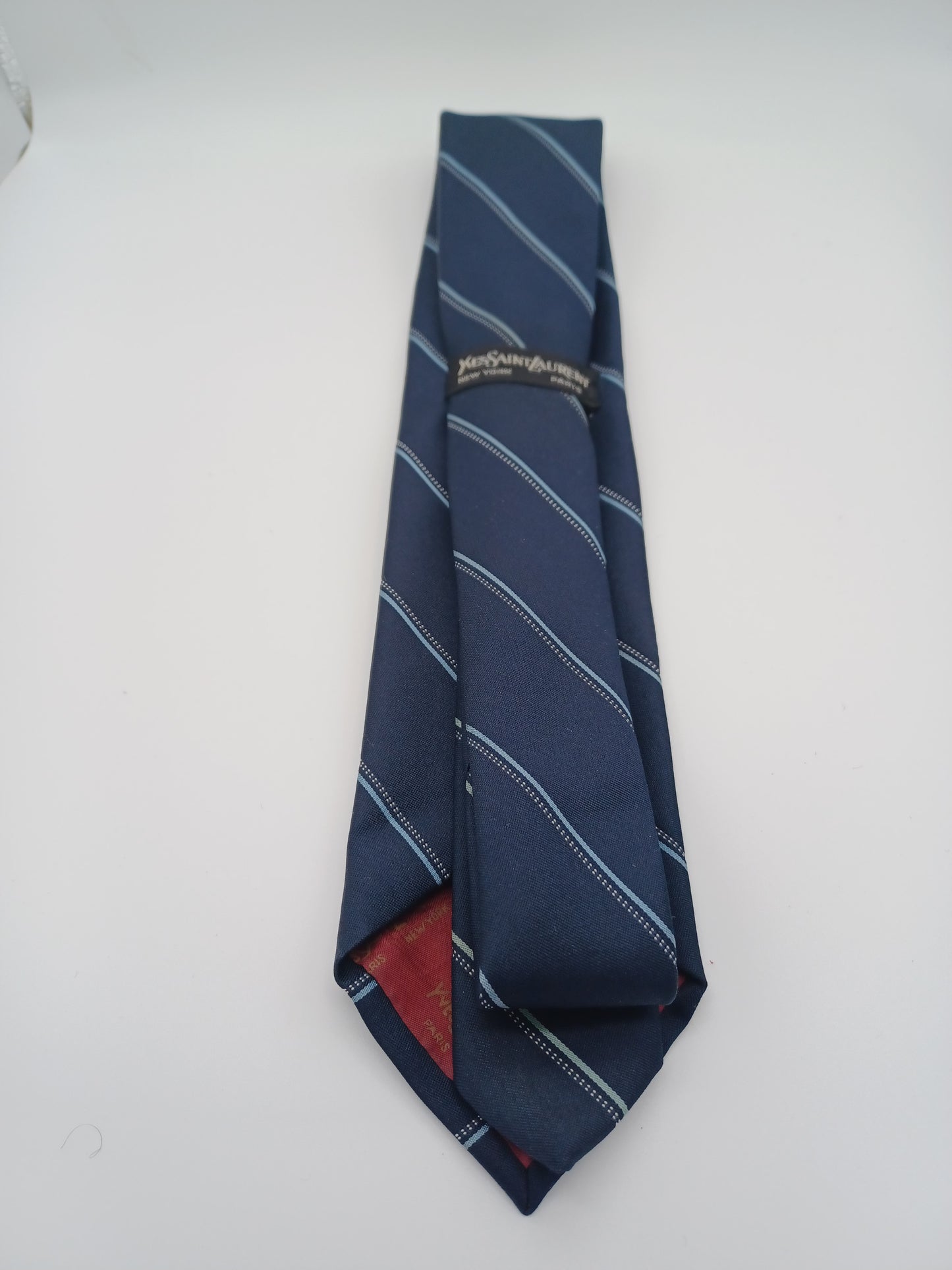 Yves St. Laurent Tie - Blue Striped Luxury Tie