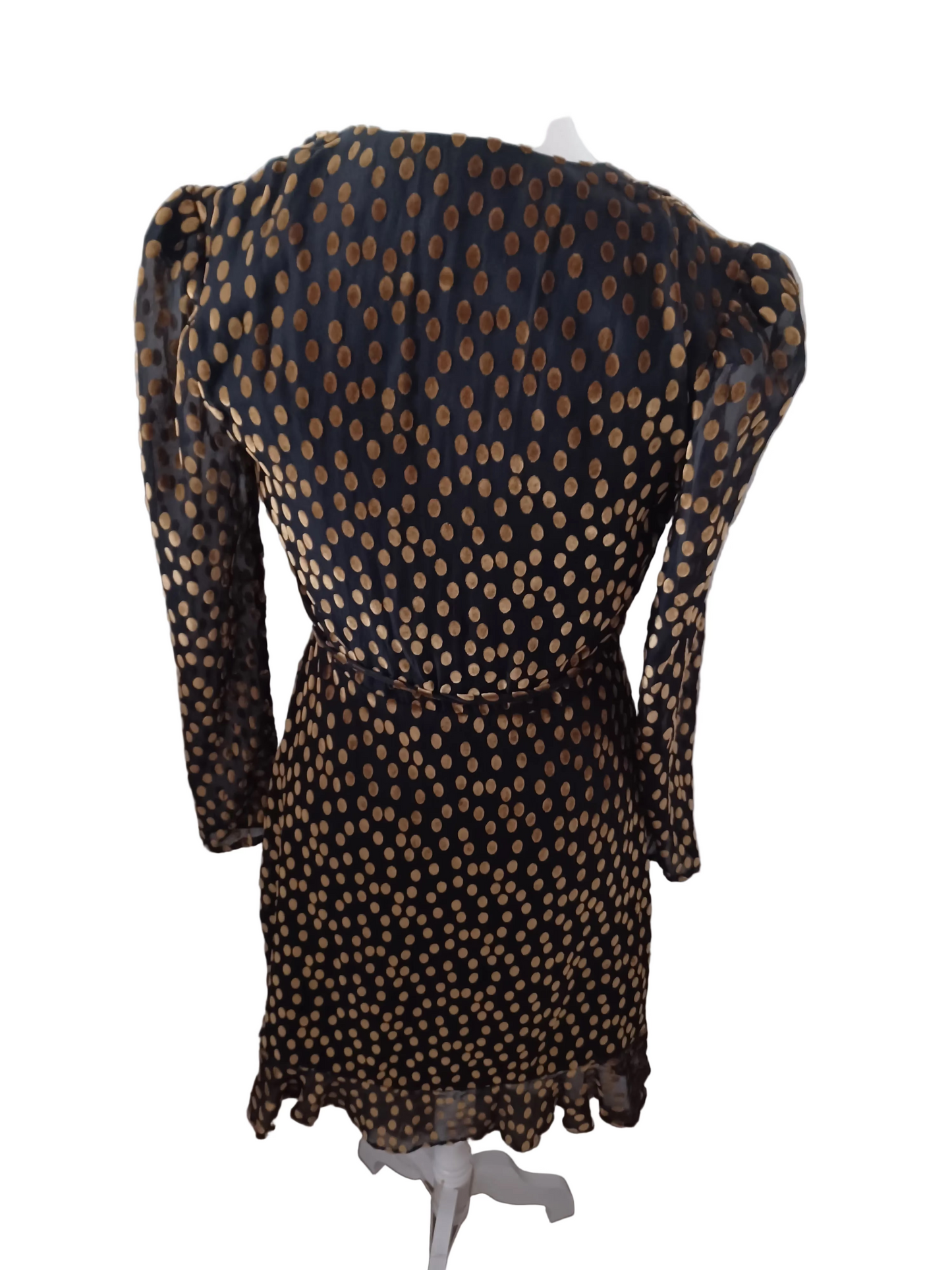 Alex Marie Black and Gold Wrap Dress