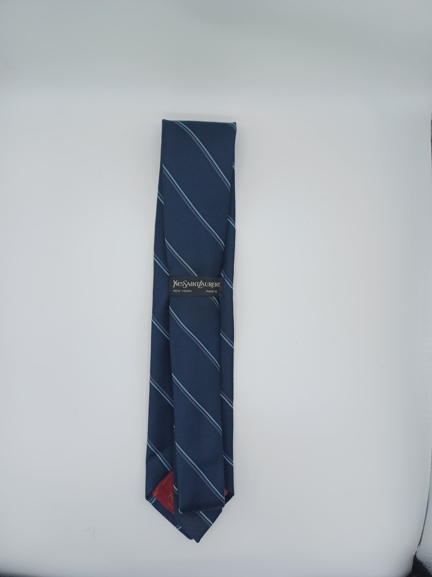 Yves St. Laurent Tie - Blue Striped Luxury Tie